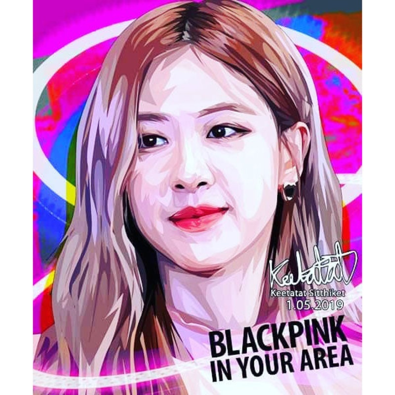 Blackpink Rose Korea Pop Art Poster Wall Decoration Drawing