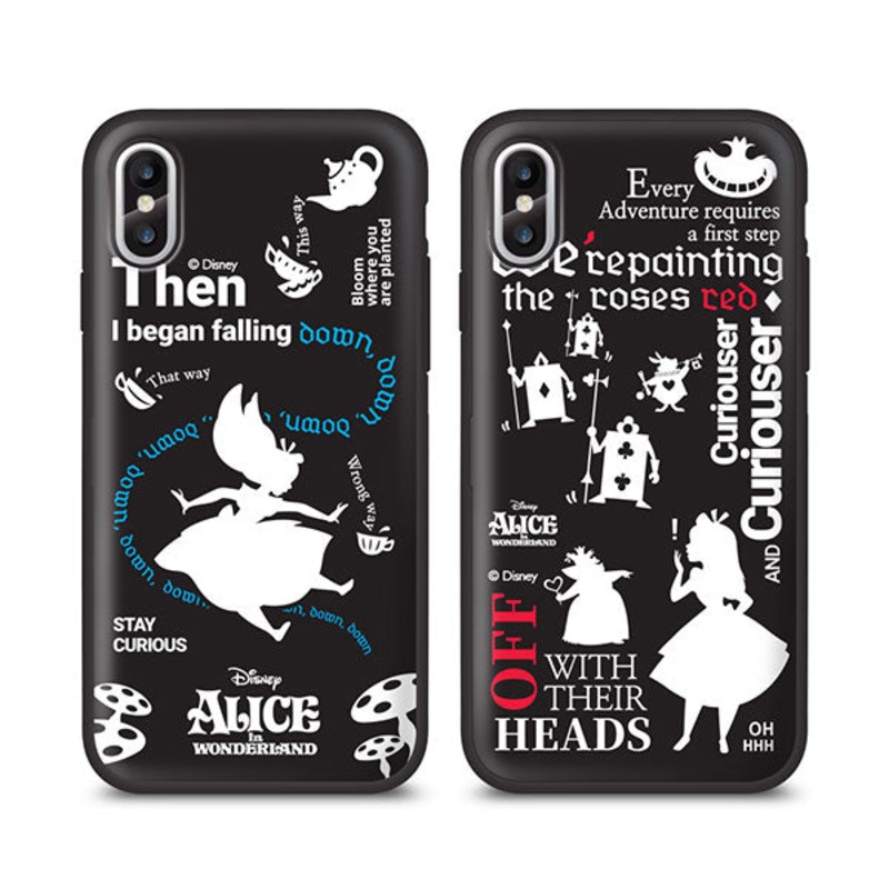 Disney Alice in Wonderland Typography Mirror Card Flip iPhone Case