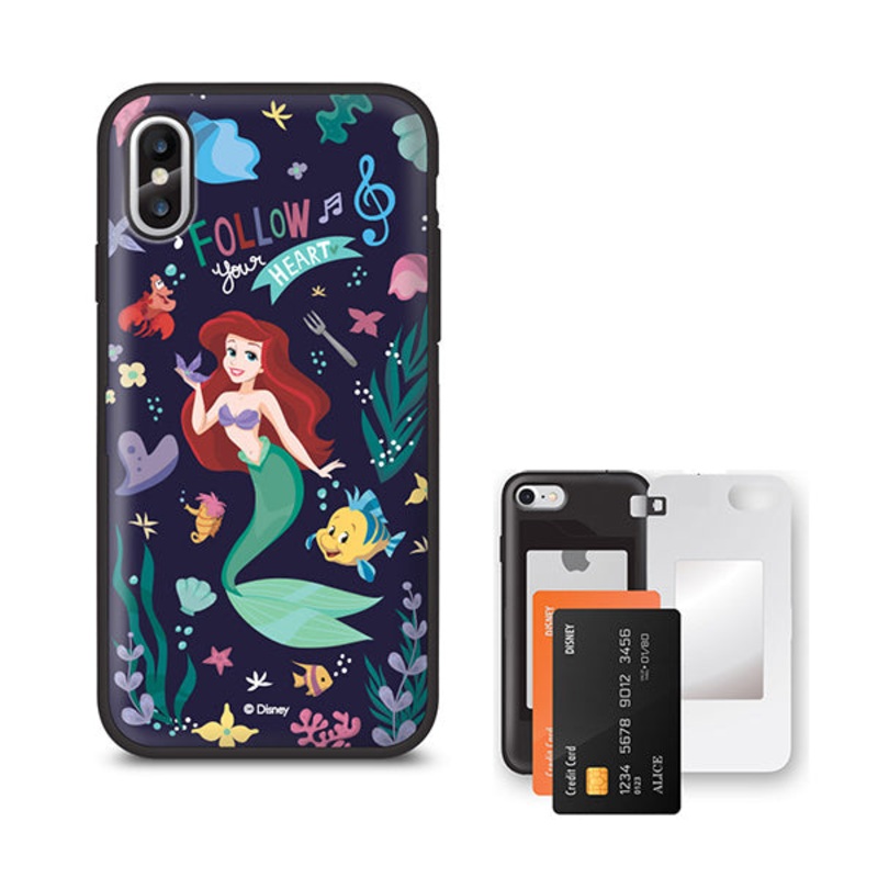 Disney Little Mermaid Ariel Bumper Door Mirror Card Holder iPhone Case