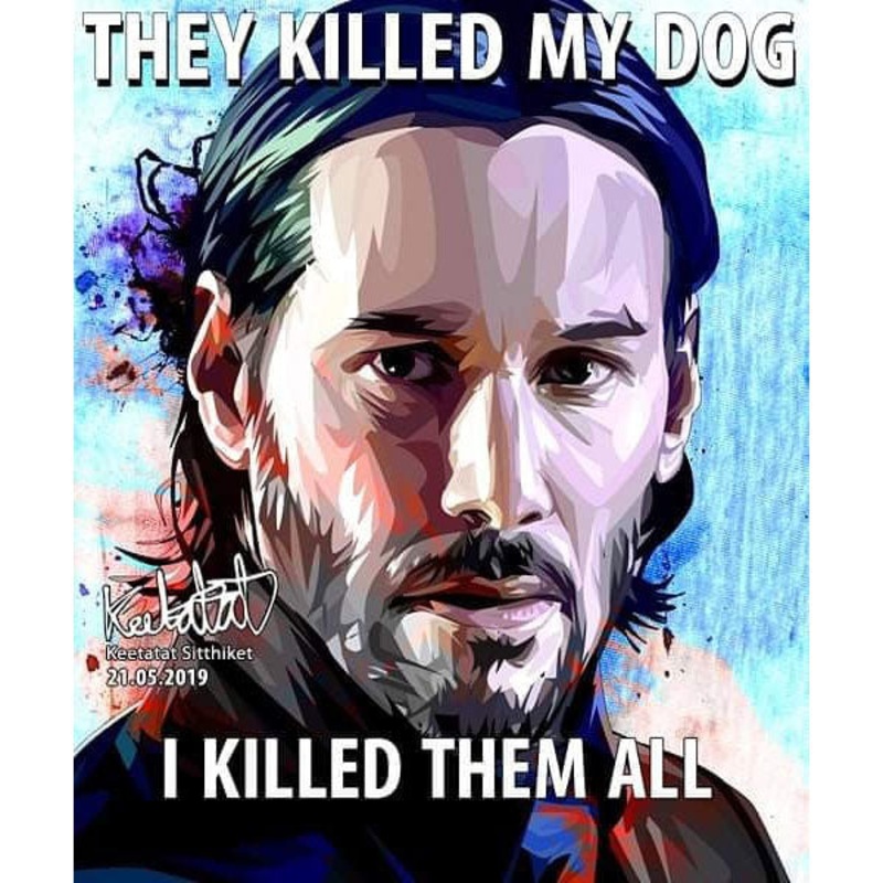 John Wick Keanu Reeves Pop Art Poster Wall Decoration Drawing