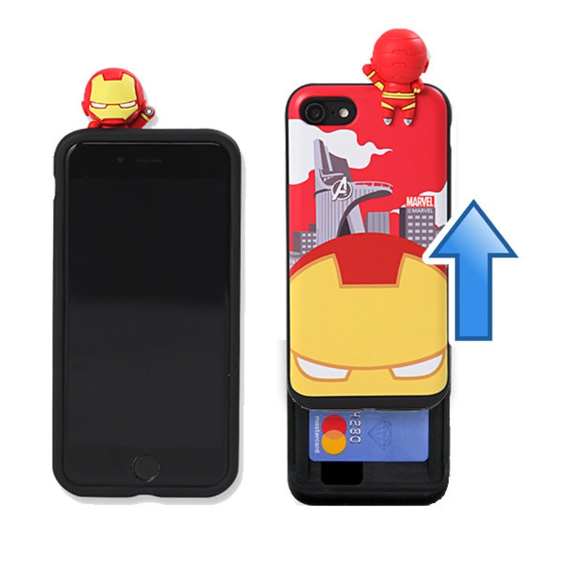 Marvel Ironman Figure Card Slot Slider Wallet Bumper iPhone Case