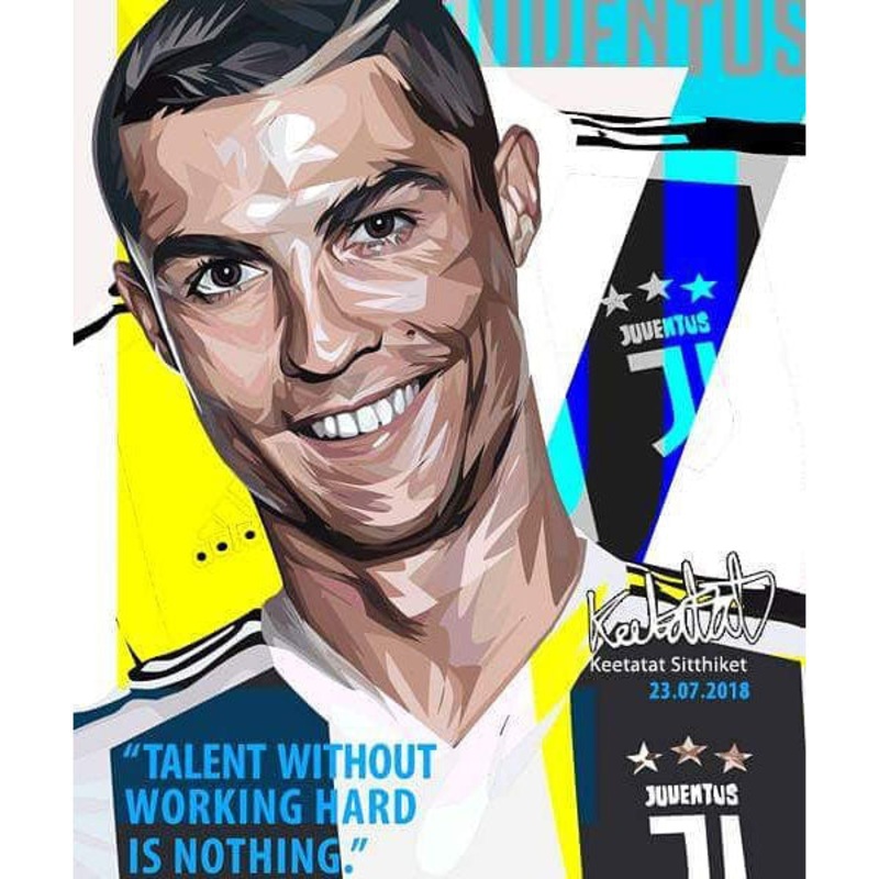 Pop Art Poster Wall Decoration Drawing Cristiano Ronaldo Talent