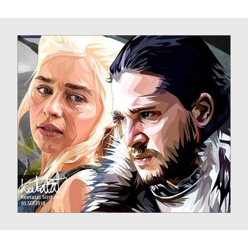 Pop Art Poster Wall Decoration Drawing Game of Thrones Jon Snow & Daenerys Targaryen