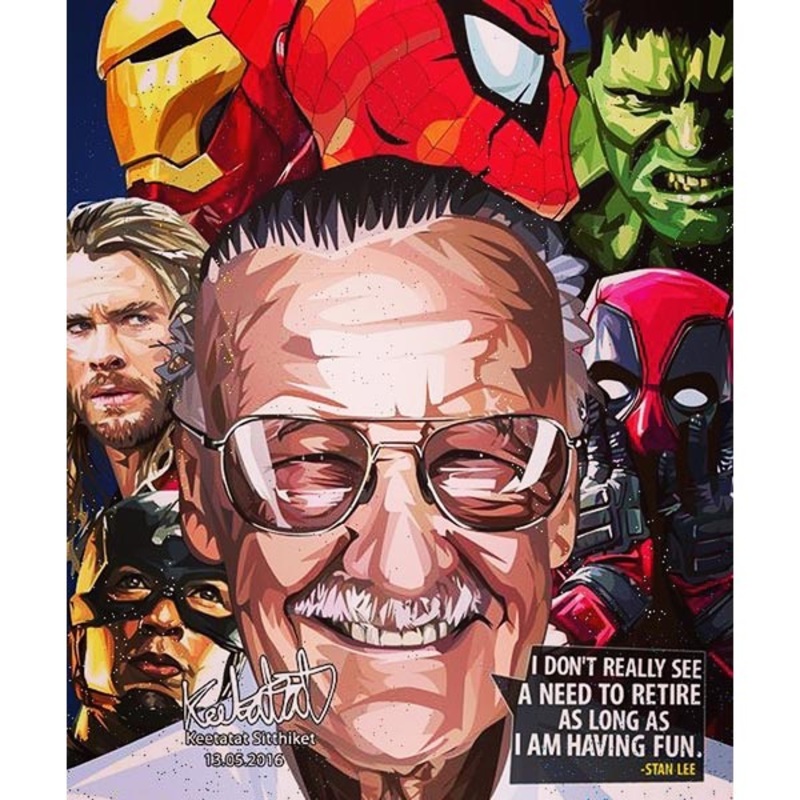 Pop Art Poster Wall Decoration Drawing Marvel Stan Lee & Avengers Hero