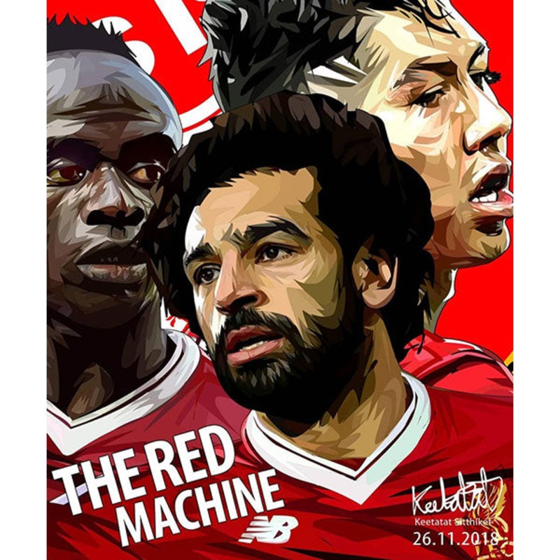 Pop Art Poster Wall Decoration Drawing Mo Salah Sadio Mane Roberto Firmino