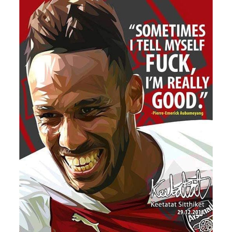 Pop Art Poster Wall Decoration Drawing Pierre-Emerick Aubameyang