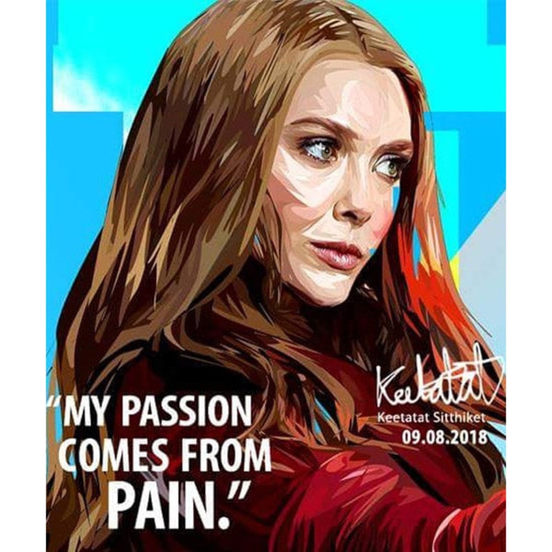 Scarlet Witch Marvel Pop Art Poster Wall Decoration Drawing