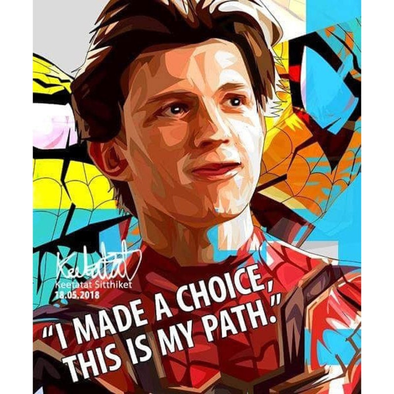 Spiderman Peter Parker Marvel Pop Art Poster Wall Decoration Drawing