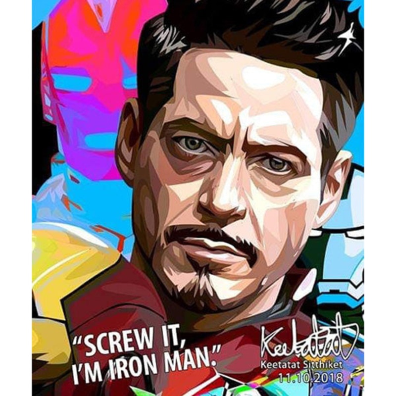 Tony Stark Marvel Pop Art Poster Wall Decoration Drawing