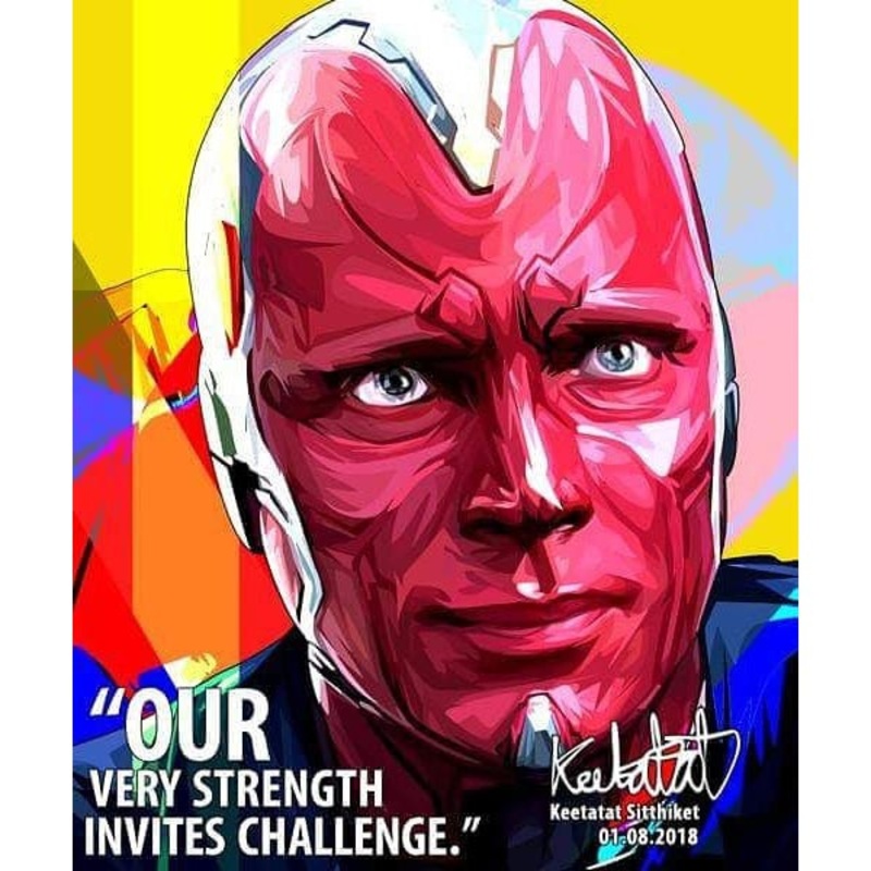 Vision Marvel Pop Art Poster Wall Decoration Drawing