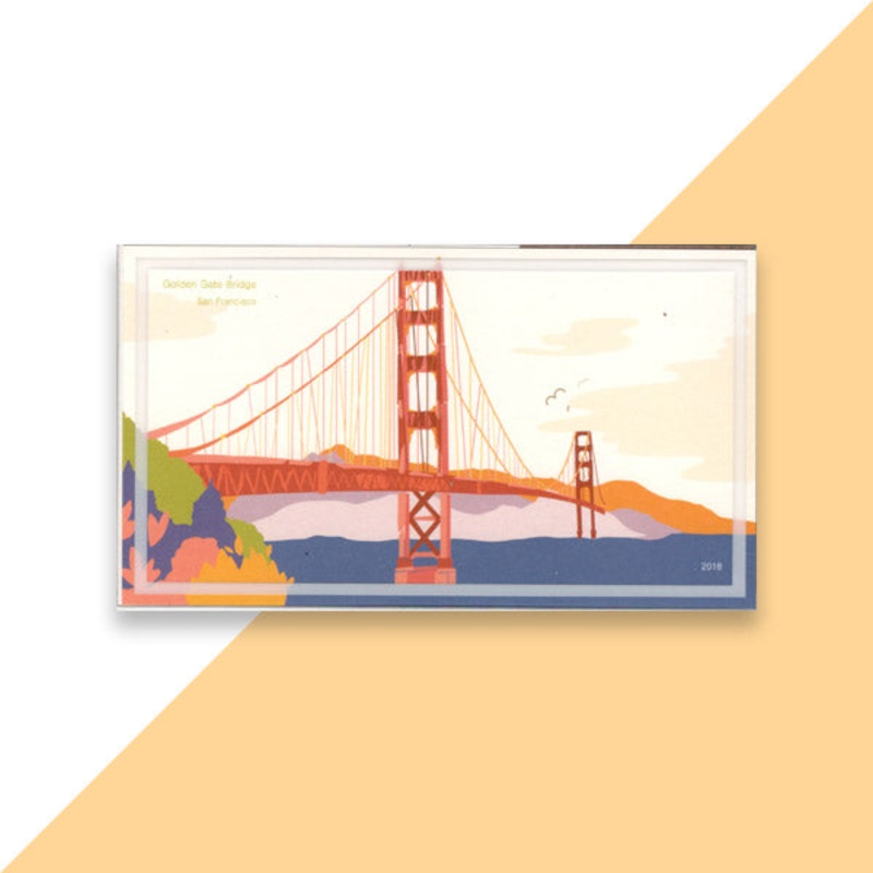 World Landmark Wood DIY 3D Puzzle & Postcard Golden Gate Bridge San Francisco