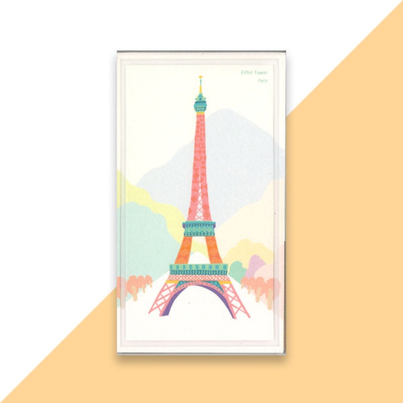 World Landmark Wood DIY 3D Puzzle & Postcard Paris Eiffel Tower