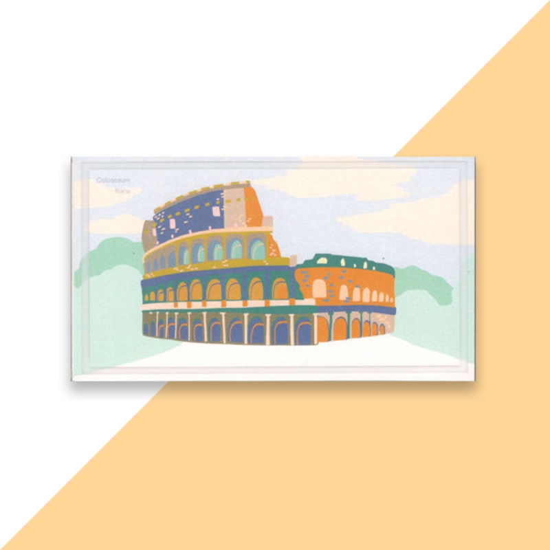 World Landmark Wood DIY 3D Puzzle & Postcard Roma Colosseum