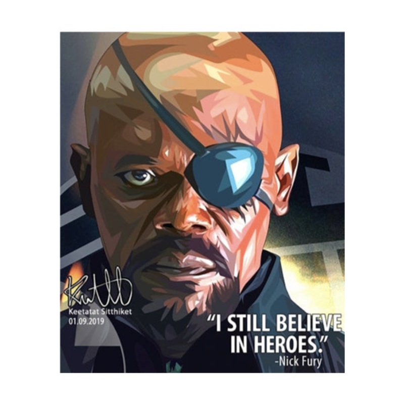 Pop Art Wall Decoration Drawing (Nick Fury – I still believe in Heroes)
