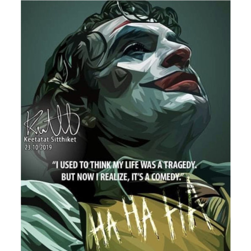 Pop Art Wall Decoration Drawing (The Joker – I used to think)