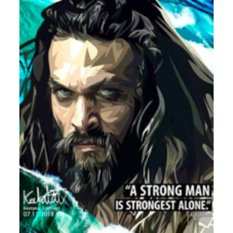 Pop Art Wall Decoration Drawing (Aquaman A strong man is strongest alone)
