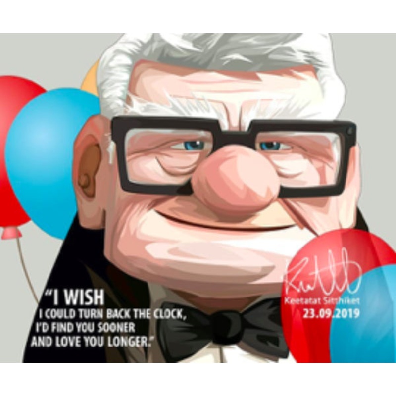 Pop Art Wall Decoration Drawing (Carl Fredricksen I wish I could)