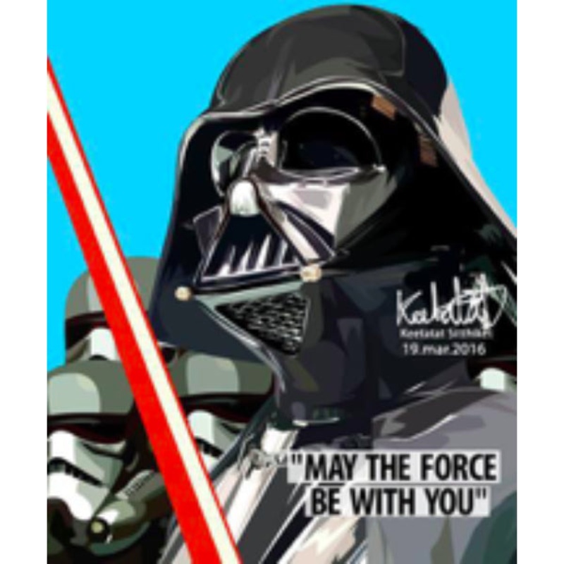 Pop Art Wall Decoration Drawing (Darth Vader VS Stormtrooper May The Force Be With You)