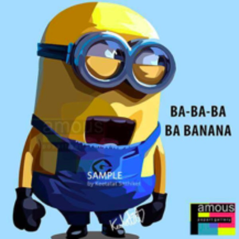Pop Art Wall Decoration Drawing (Minions Bababab)