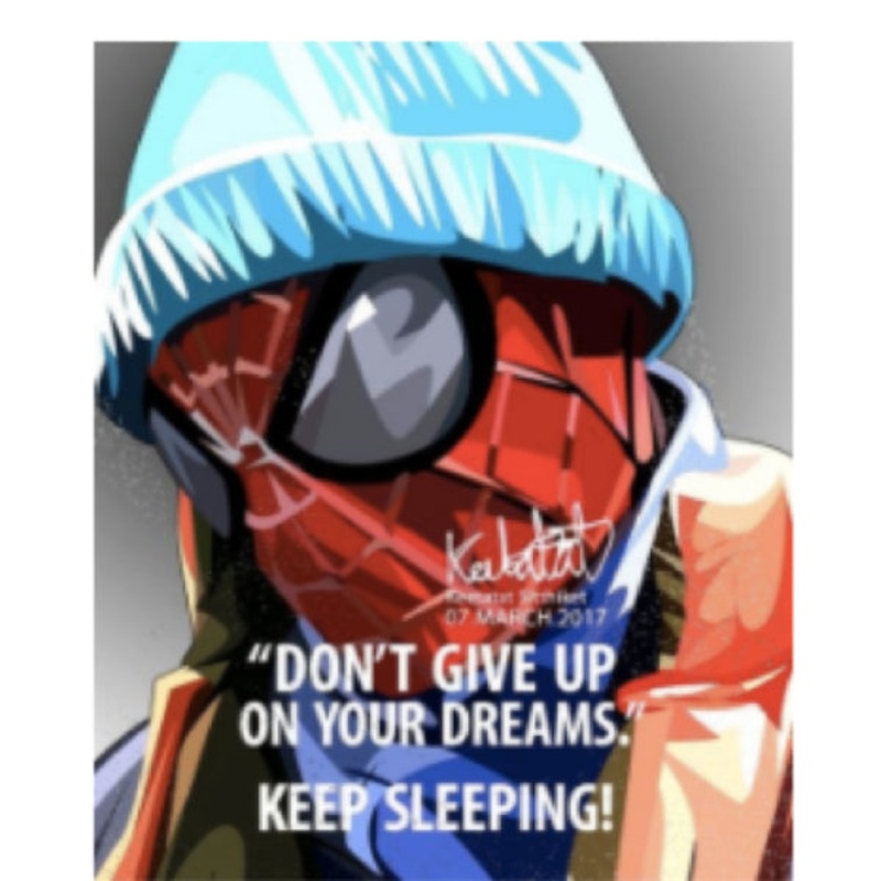 Pop Art Wall Decoration Drawing (Spiderman Don’t Give Up Your Dreams)