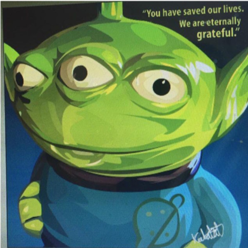 Pop Art Wall Decoration Drawing (Squeeze Toy Alien)