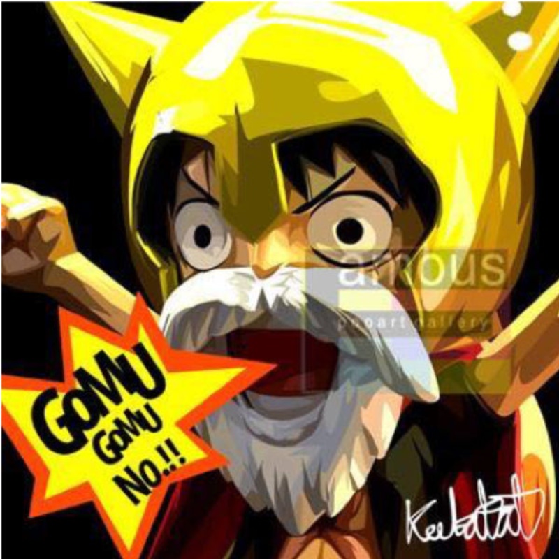 Pop Art Wall Decoration Drawing (Luffy Gomu)
