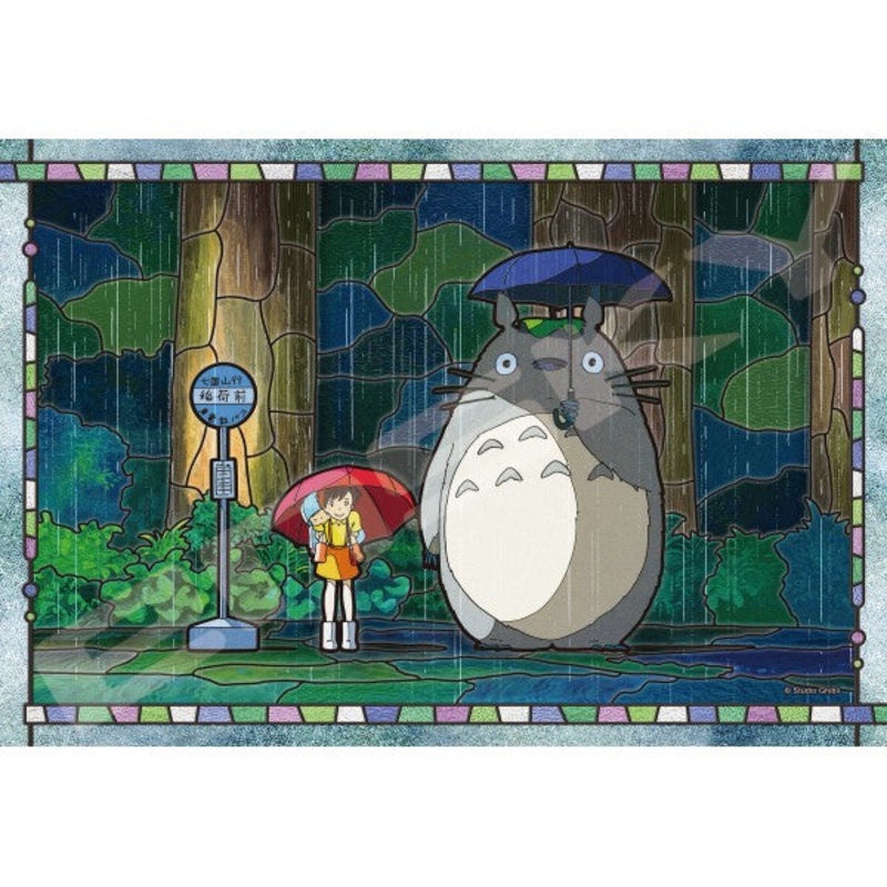300-AC059 My Neighbor Totoro Art Crystal Jigsaw Puzzle (Rainy Bus Stop)