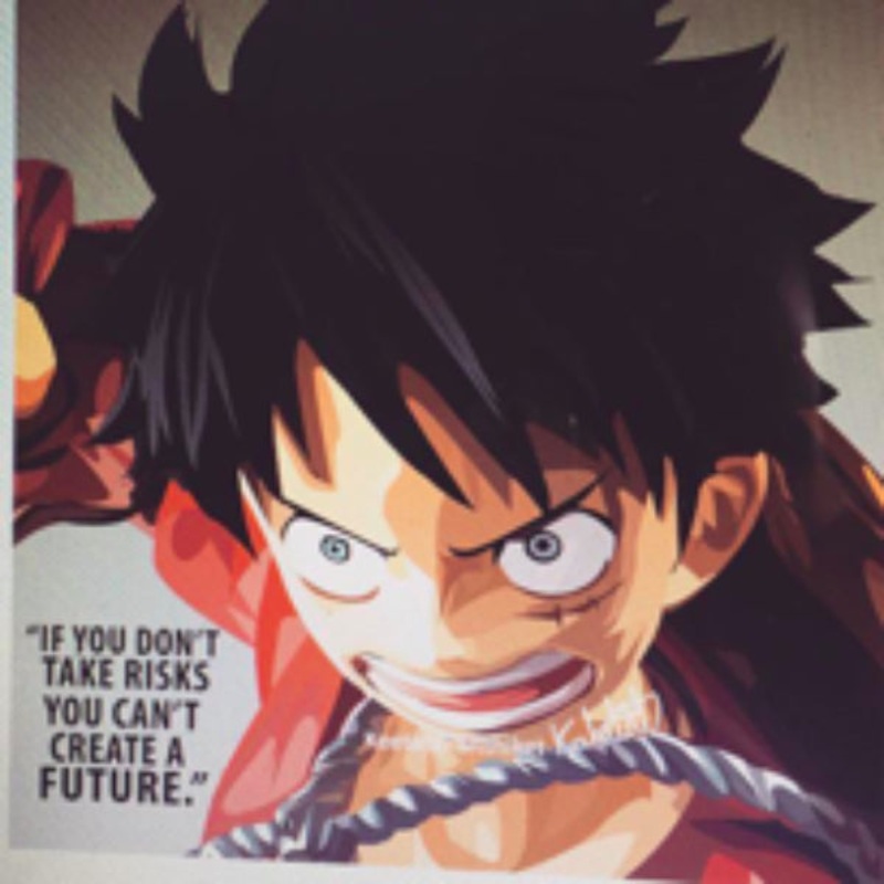 Pop Art Wall Decoration Drawing (Luffy Grey)