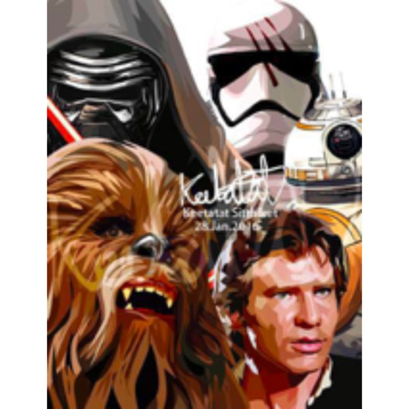 Pop Art Wall Decoration Drawing (Star Wars Kylo Ren, Storm Troopers, Chewbacca, BB-8, Han Solo)