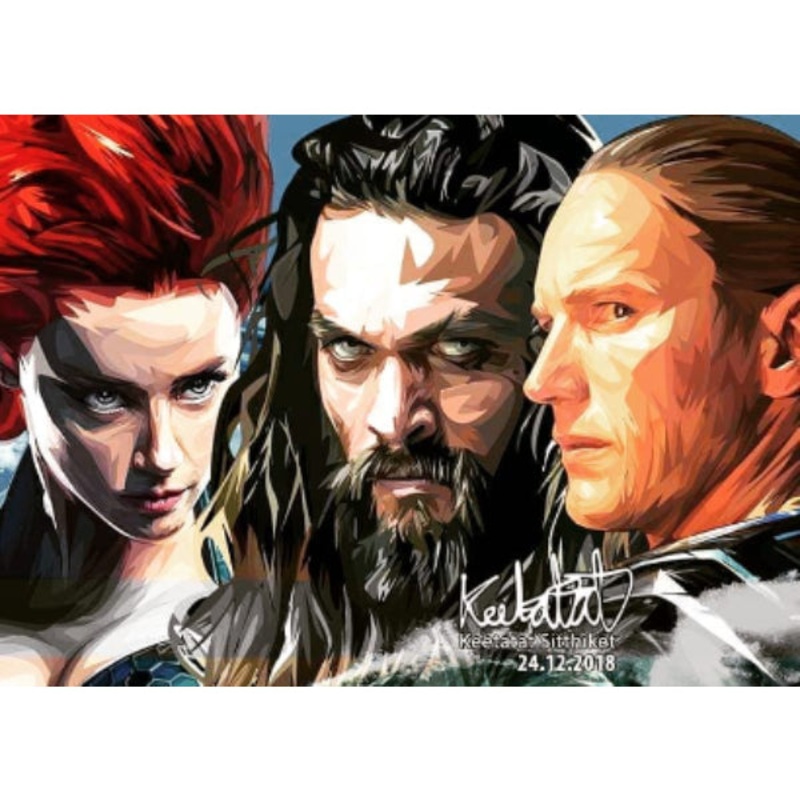 Pop Art Wall Decoration Drawing (Aquaman – Princess Mera, Aquaman, Ocean Master)  DC