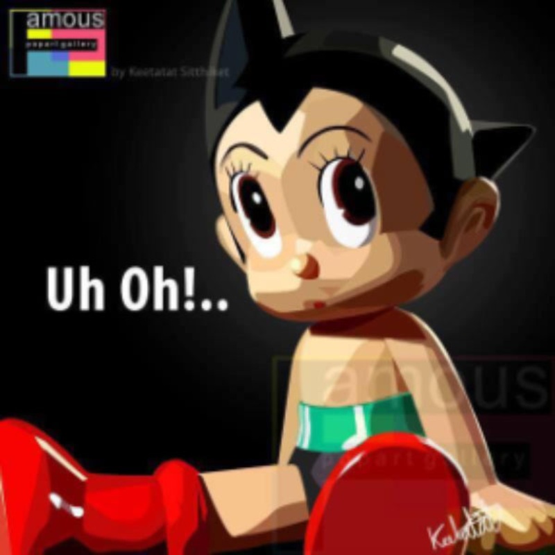 Pop Art Wall Decoration Drawing (Astro Boy Uh Oh!)