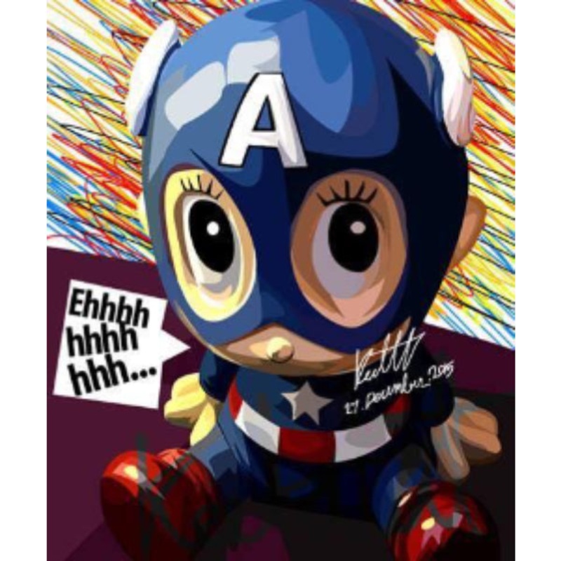 Pop Art Wall Decoration Drawing (Baby Captain America)   marvel