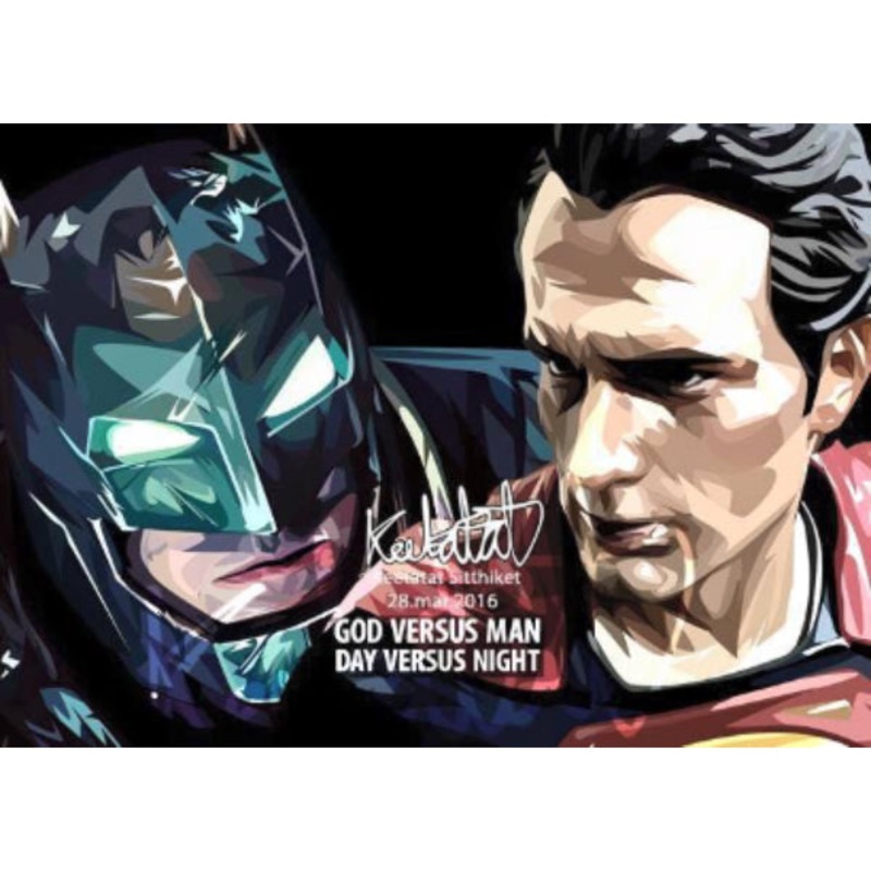 Pop Art Wall Decoration Drawing (Batman VS Superman)    DC