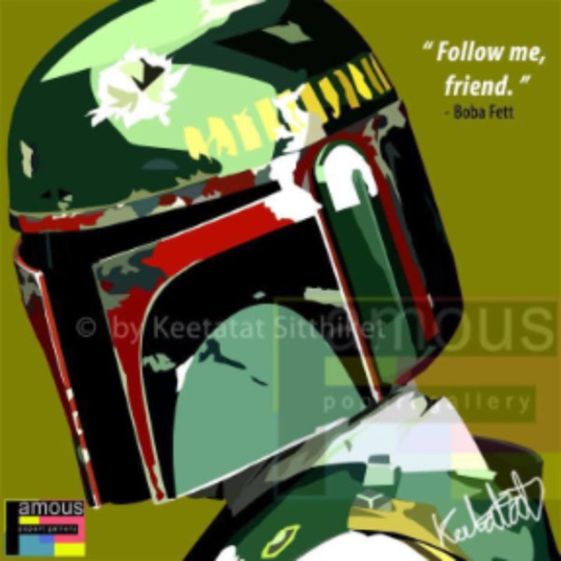 Pop Art Wall Decoration Drawing (Boba Fett)