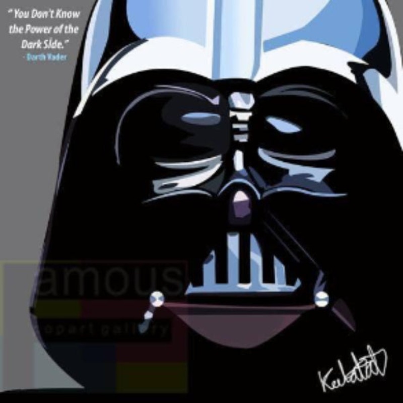 Pop Art Wall Decoration Drawing (Darth Vader – Head Grey)