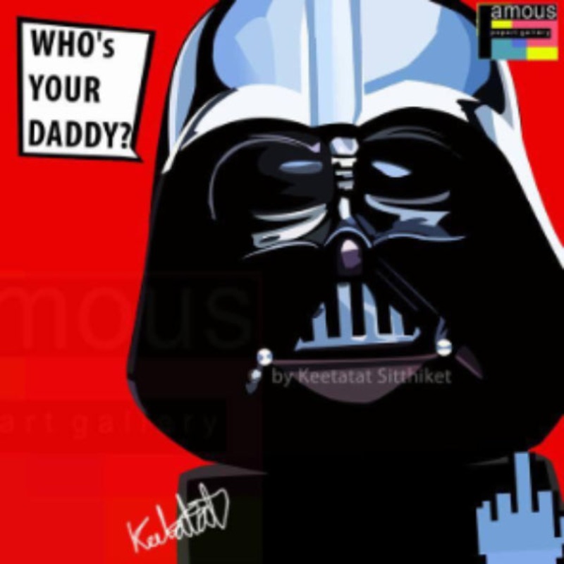 Pop Art Wall Decoration Drawing (Darth Vader Who’s your daddy)