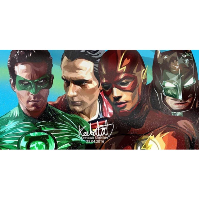 Pop Art Wall Decoration Drawing (Green Lantern, Superman, The Flash, Batman 2pcs)      DC