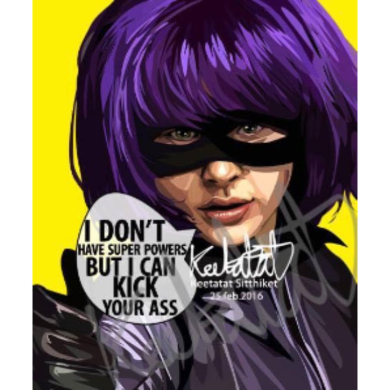 Pop Art Wall Decoration Drawing (Hit-Girl – Kick Ass)