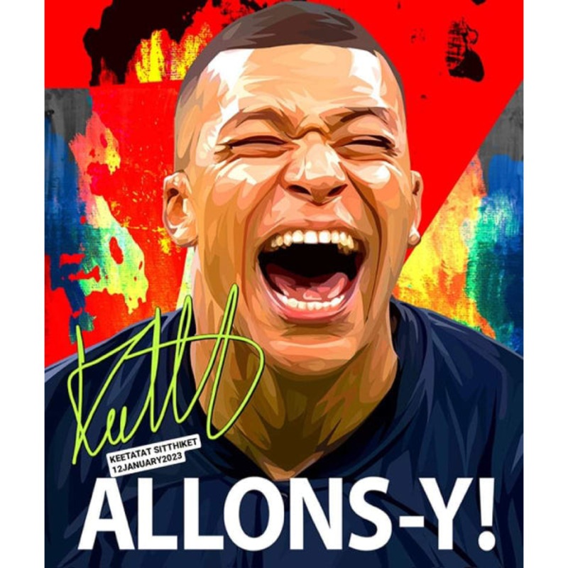 Pop Art Wall Decoration Drawing (Kylian Mbappe – Alloys)  ALLONS-Y