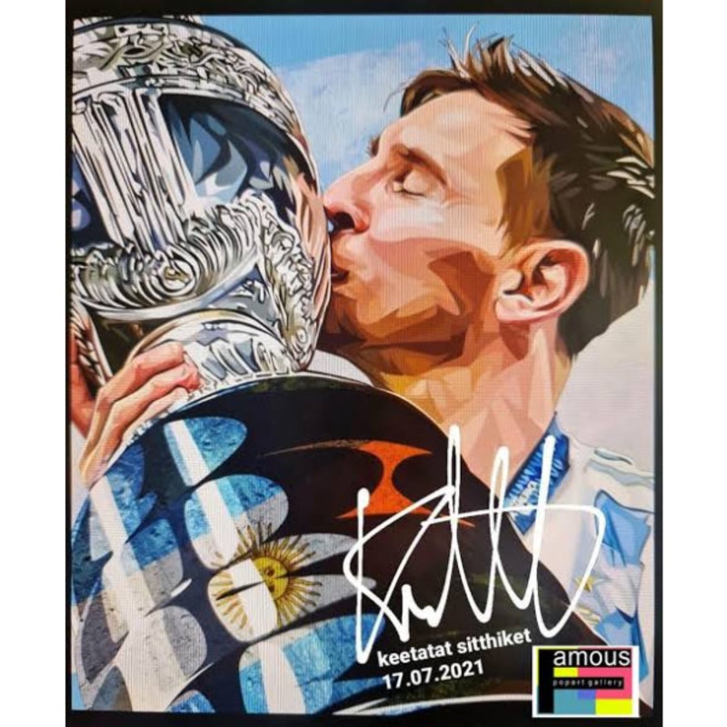 Pop Art Wall Decoration Drawing (Lionel Messi – The Cup)