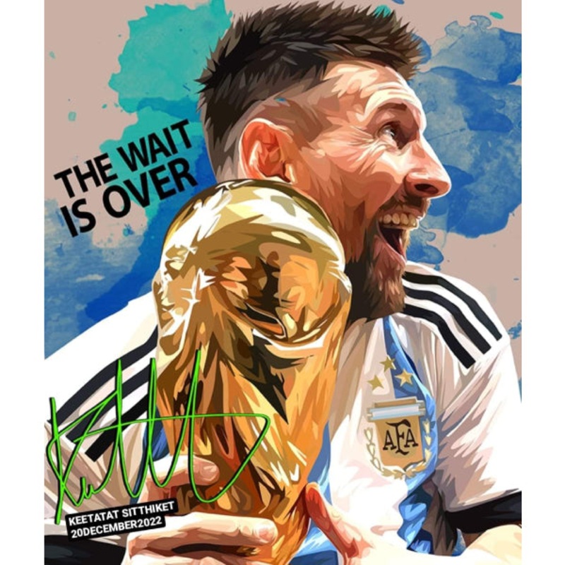 Pop Art Wall Decoration Drawing (Lionel Messi – The wait is over)