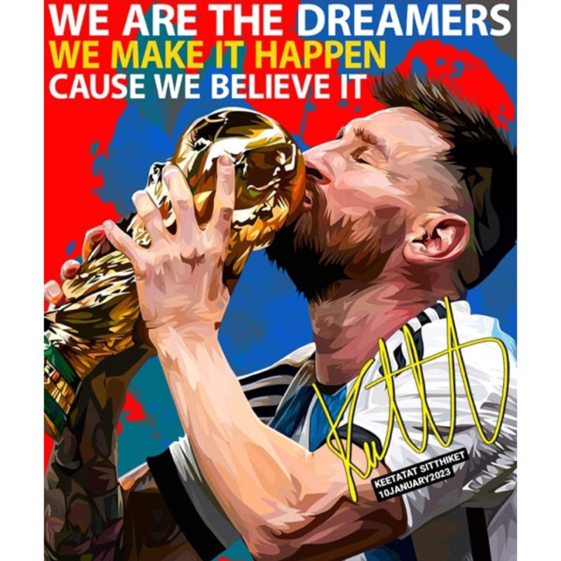 Pop Art Wall Decoration Drawing (Lionel Messi – We are the dreams)