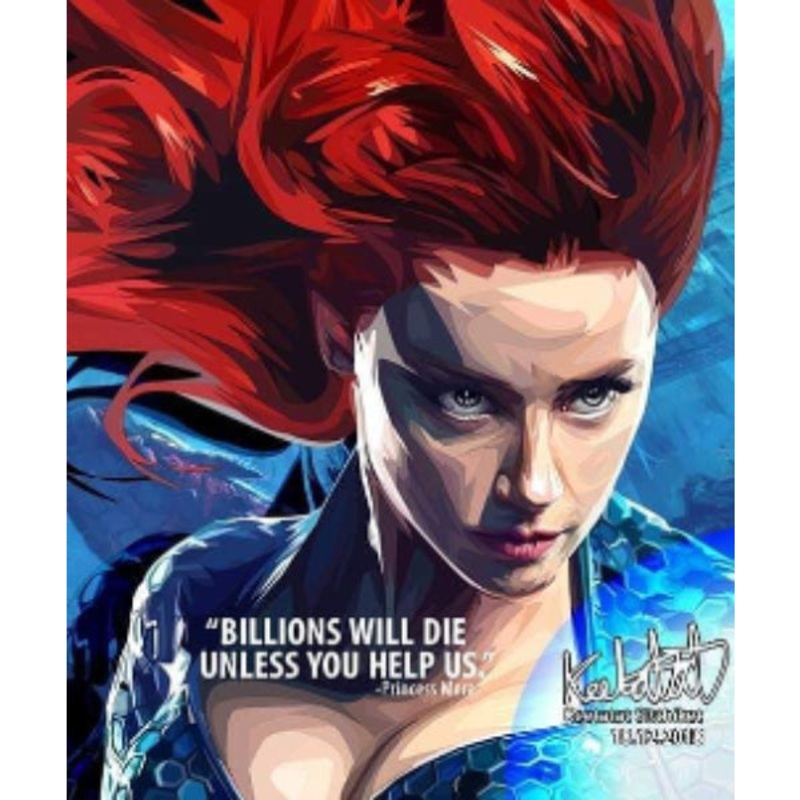 Pop Art Wall Decoration Drawing (Princess Mera – Billions will die unless you help us)