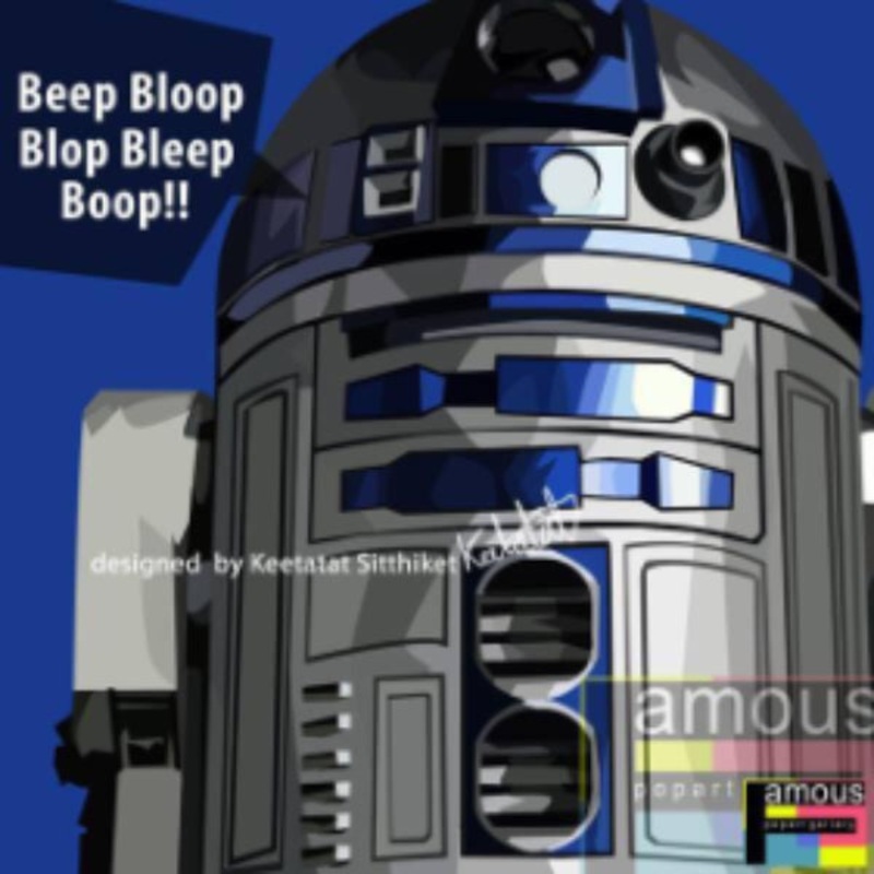 Pop Art Wall Decoration Drawing (R2D2 – New)