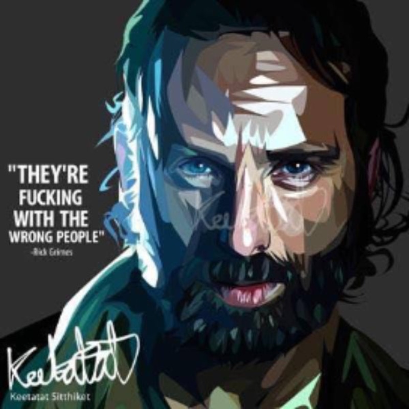 Pop Art Wall Decoration Drawing (Rick Grimes They’re F) Walking Dead