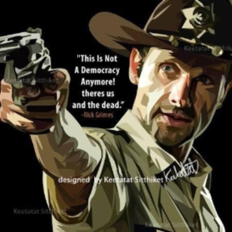 Pop Art Wall Decoration Drawing (Rick Grimes This Is Not A) Walking Dead