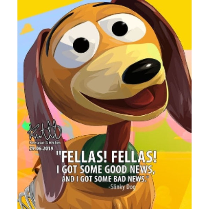 Pop Art Wall Decoration Drawing (Slinky Dog – I got some good news)  Toy Story