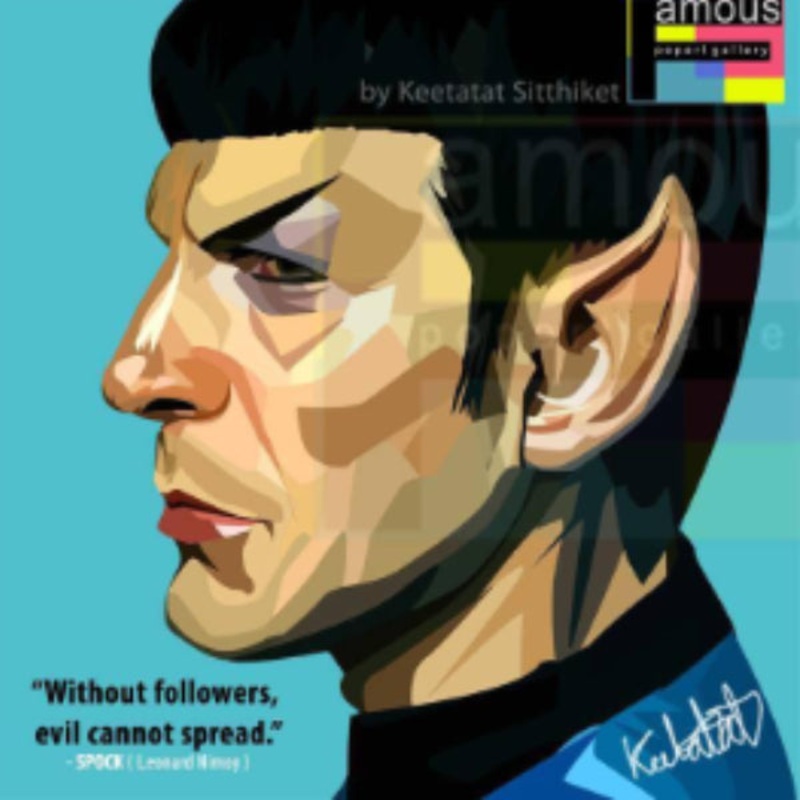 Pop Art Wall Decoration Drawing (SPOCK)  Star Trek