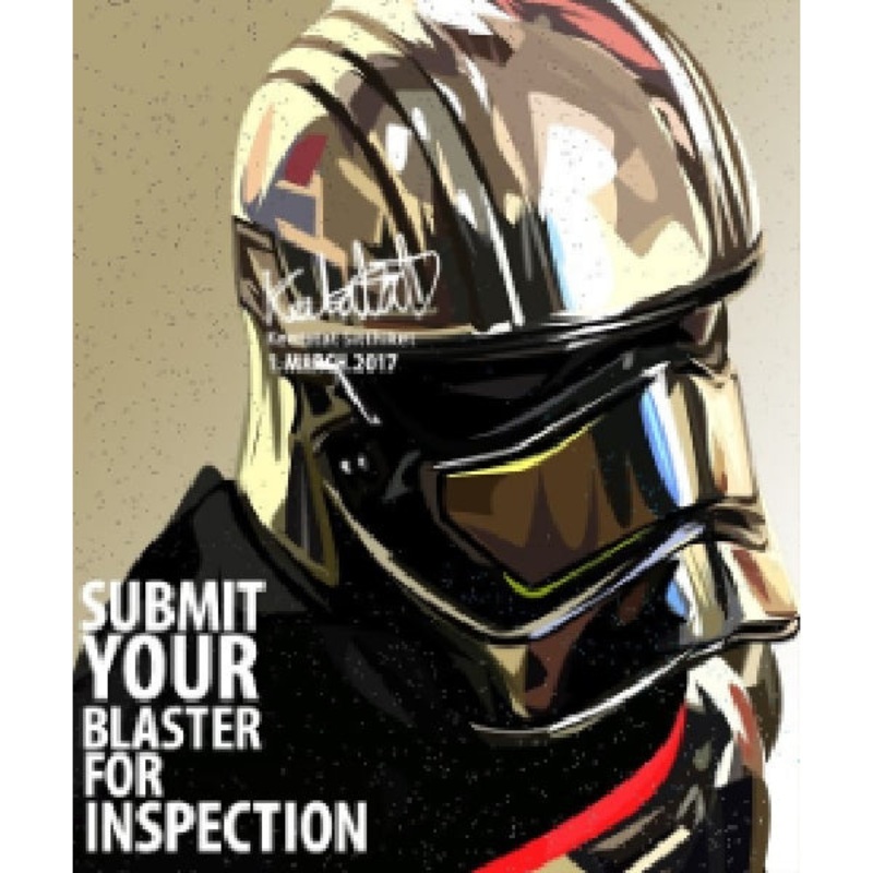 Pop Art Wall Decoration Drawing (Star Wars Captain Phasma – Submit Your Blaster for Inspection)