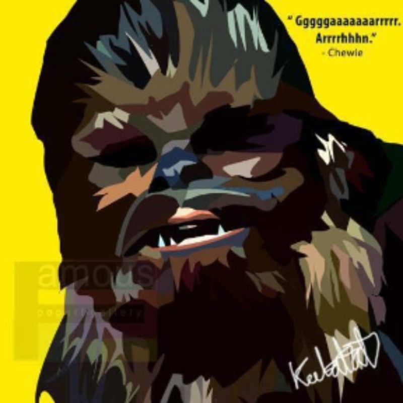 Pop Art Wall Decoration Drawing (Star Wars Chewie)   Chewbacca